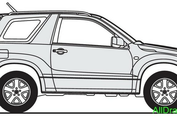 Suzuki Grand Vitara 3dооr (2006) (Сузуки Гранд Витара 3дверный (2006)) - чертежи (рисунки) автомобиля